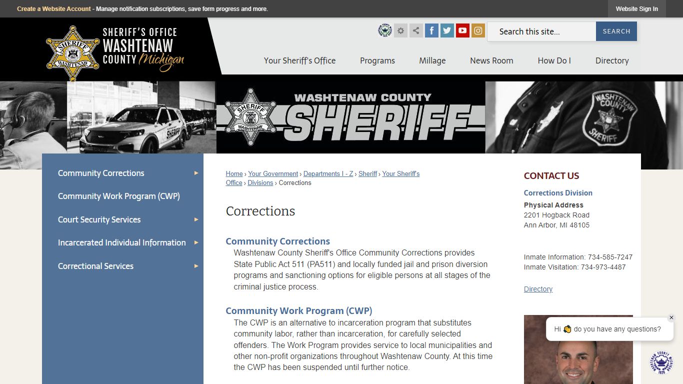 Corrections | Washtenaw County, MI