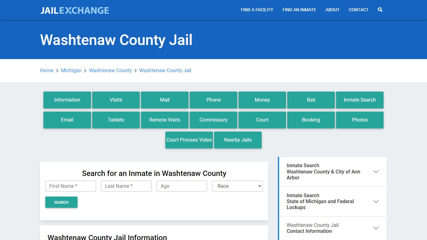 Washtenaw County Jail Roster Lookup, MI, Inmate Search