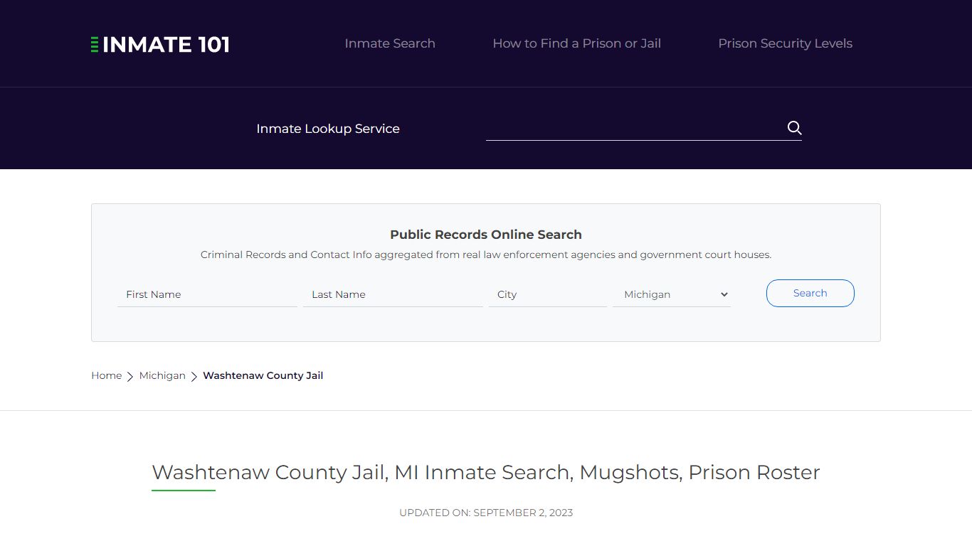 Washtenaw County Jail, MI Inmate Search, Mugshots, Prison Roster
